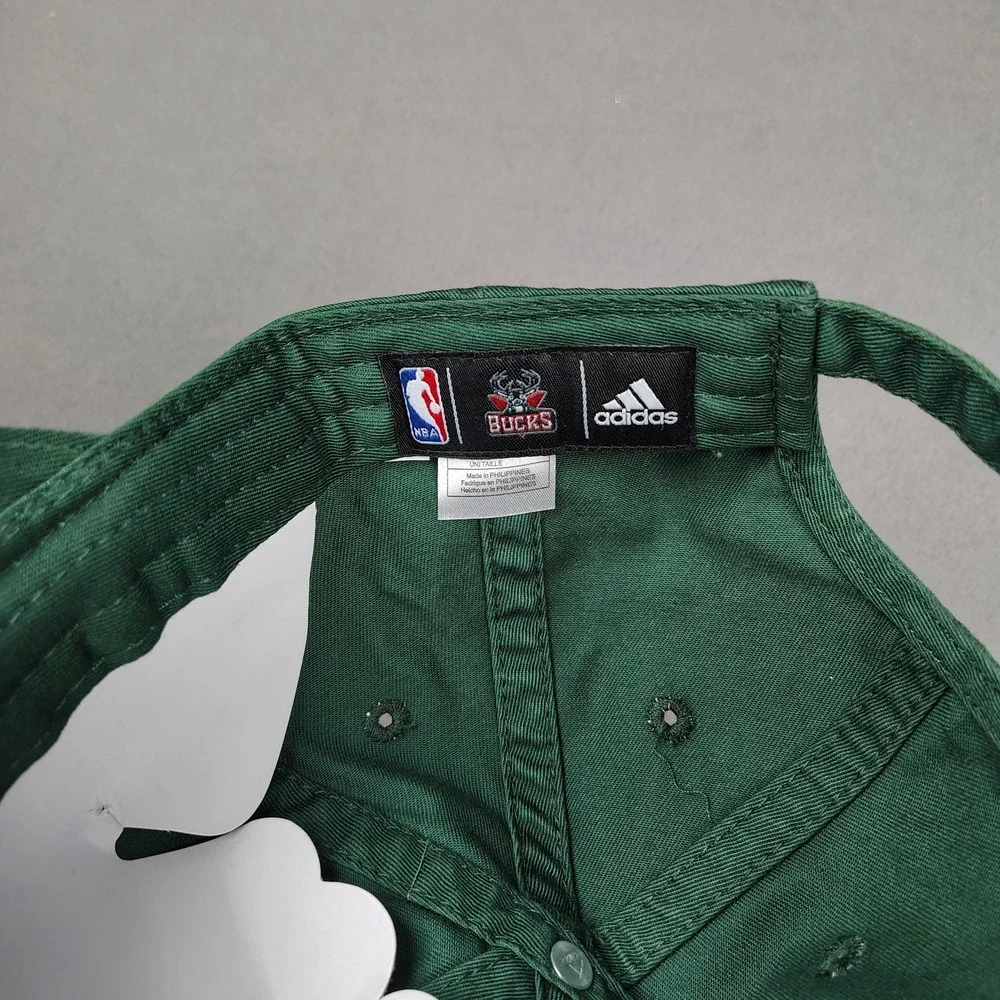 New Milwaukee Bucks Adidas Hat Green Adjustable Slouch Dad Baseball Cap NBA OSFM